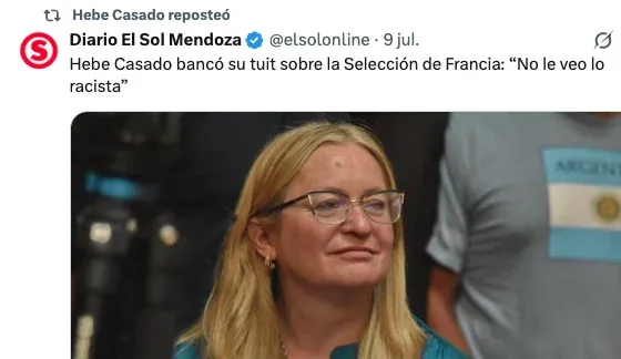 Hebe Casado, persona no grata para la Embajada de Francia en Argentina