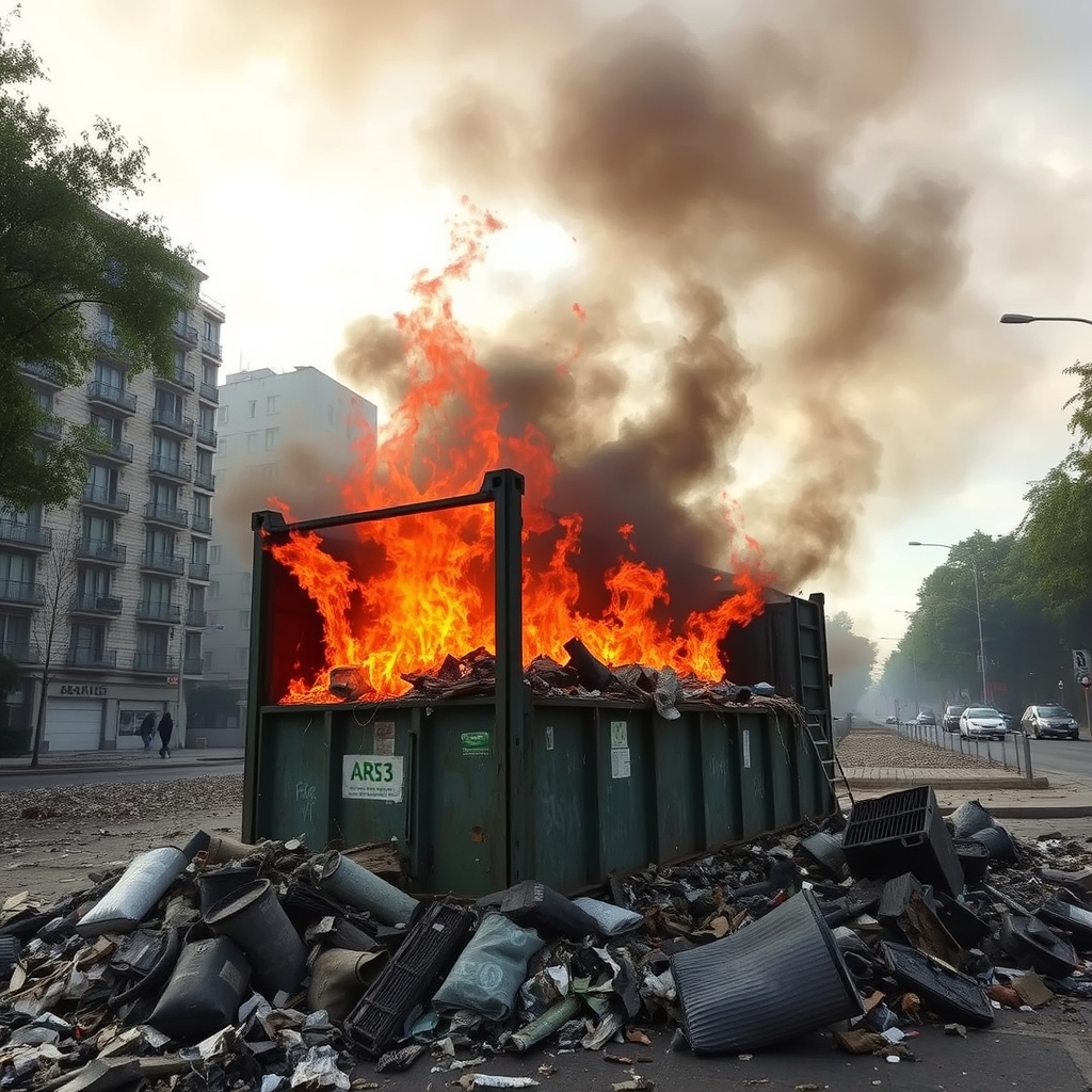 Prisión preventiva para un hombre por incendiar un contenedor en Parque Chacabuco
